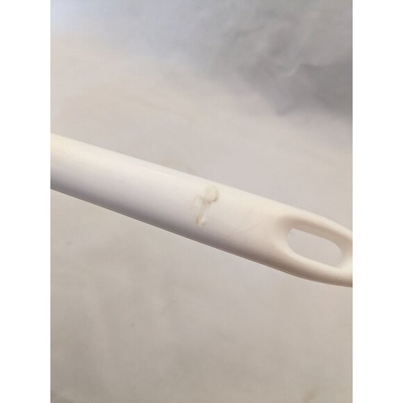 Vintage Slotted Serving Spoon White Handle 12 1/2" - Picture 8 of 8